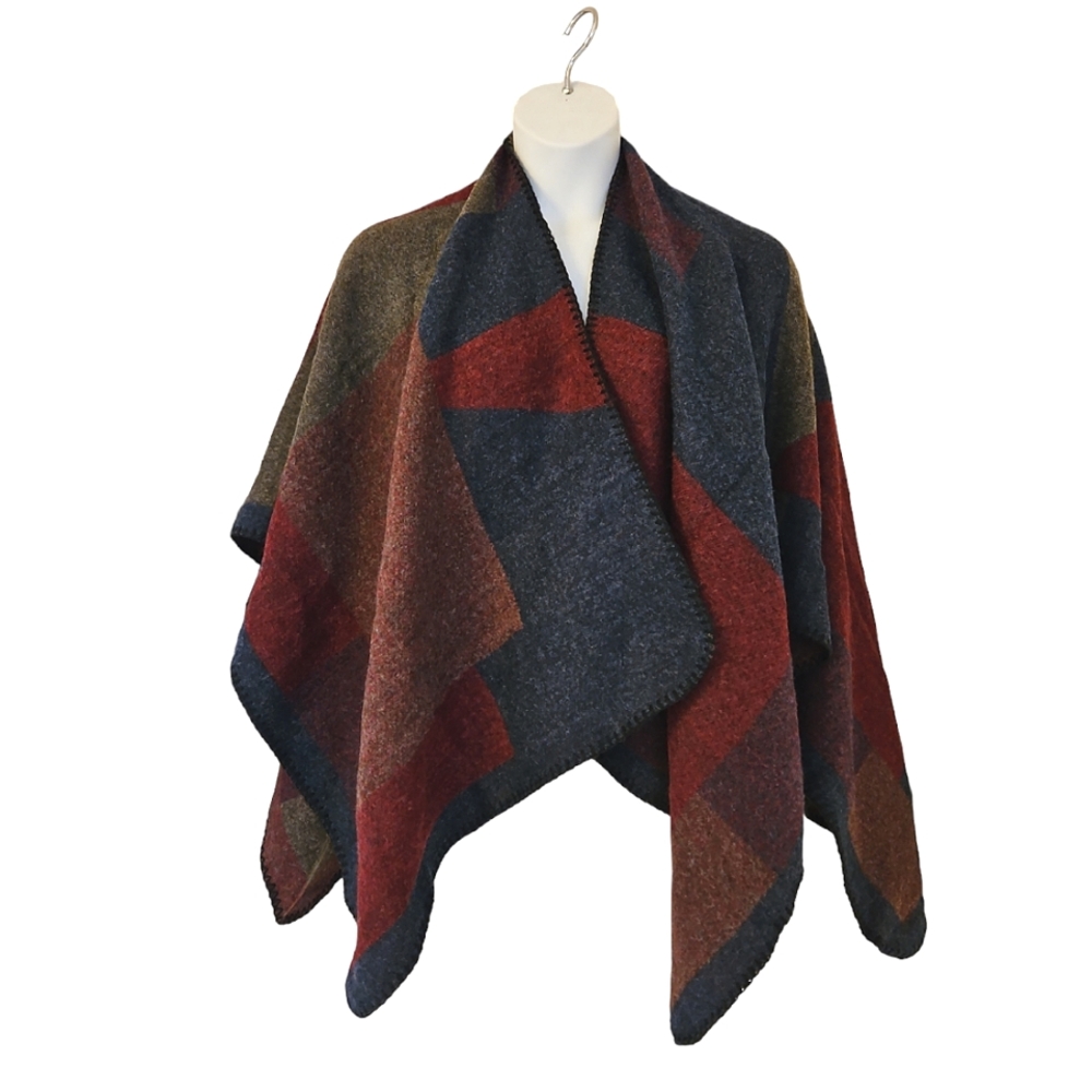 Poncho Women Warm Soft Multicolor Western NWOT